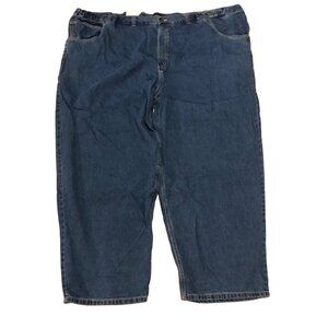 Harbor Bay Traditional Denim Loose Fit Jeans Size 58x32 Medium Stone Wash Cotton